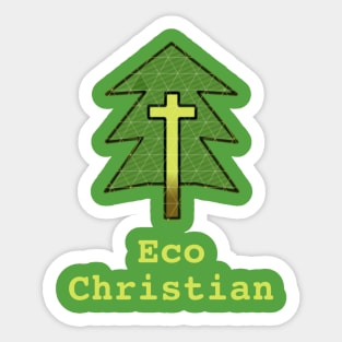 Eco Christian Gospel w/ Tree and Yellow Cross Sticker